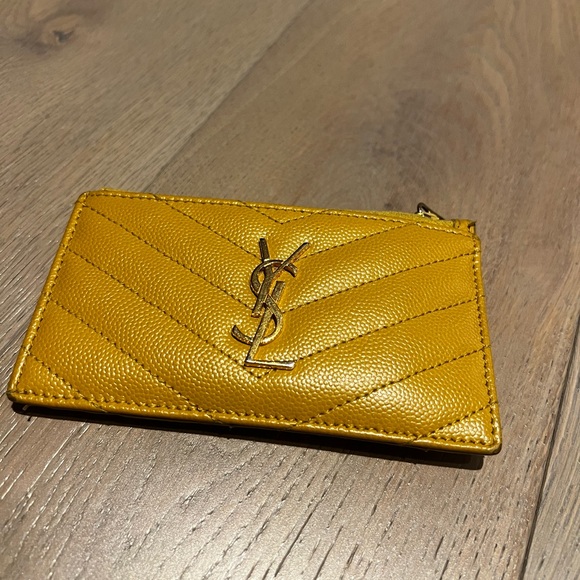 Zip Fragments YSL Monogram Pouch Card Case Wallet - Picture 5 of 15